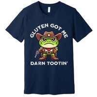 Funny Frog Meme Gluten Got Me Darn Tootin Gluten Free Diet Premium T-Shirt