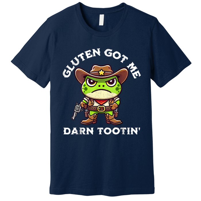 Funny Frog Meme Gluten Got Me Darn Tootin Gluten Free Diet Premium T-Shirt