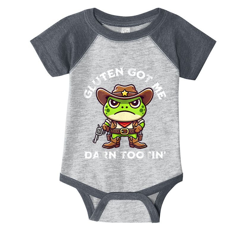Funny Frog Meme Gluten Got Me Darn Tootin Gluten Free Diet Infant Baby Jersey Bodysuit
