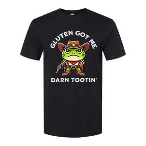 Funny Frog Meme Gluten Got Me Darn Tootin Gluten Free Diet Softstyle CVC T-Shirt