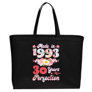 Flower Floral Made In 1993 30 Years Of Perfection Cotton Canvas Jumbo Tote