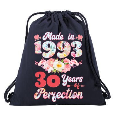 Flower Floral Made In 1993 30 Years Of Perfection Drawstring Bag