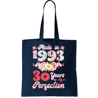 Flower Floral Made In 1993 30 Years Of Perfection Tote Bag