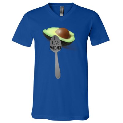 Funny Feed Me Avocado Spoon Food Meaningful Gift V-Neck T-Shirt