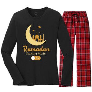 Funny Fasting Mode Ramadan On Cool Islamic Fasting For Women's Long Sleeve Flannel Pajama Set 