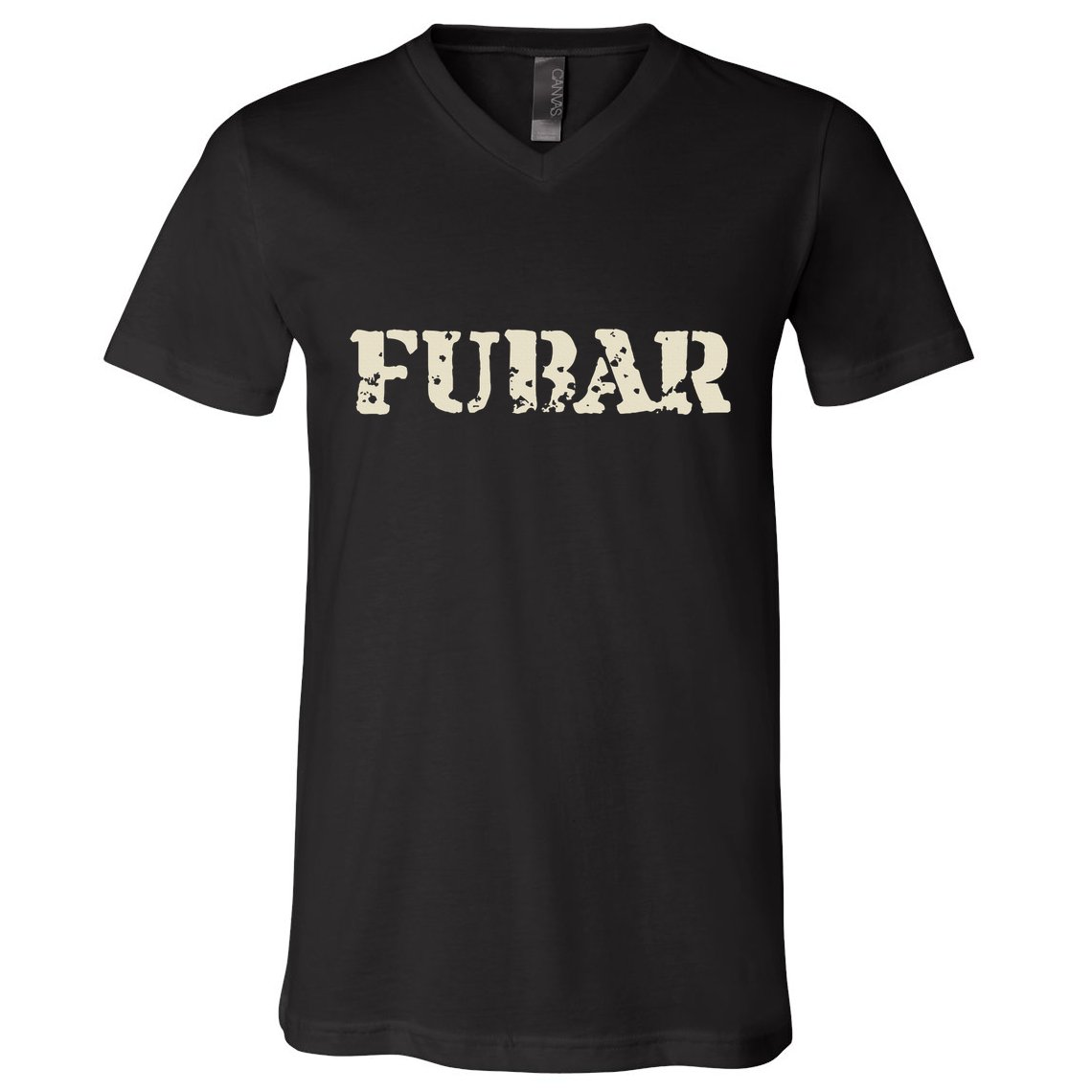 Fubar Funny Military Slang Design V-Neck T-Shirt