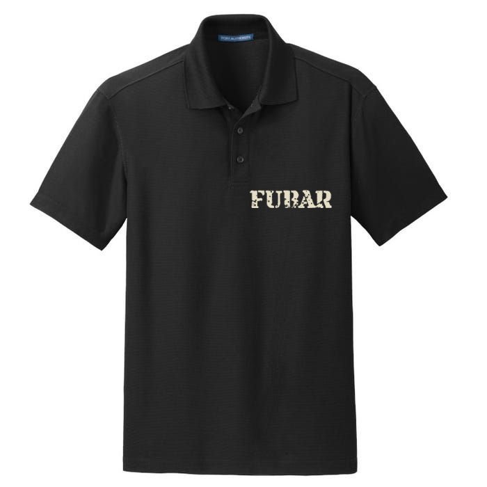 Fubar Funny Military Slang Design Dry Zone Grid Polo