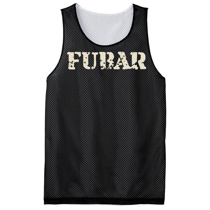 Fubar Funny Military Slang Design Mesh Reversible Basketball Jersey Tank