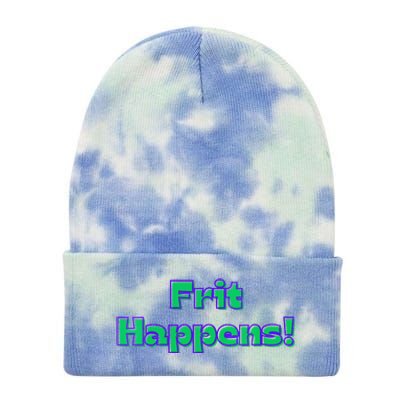 Funny Fused Mosaic Stained Blown Glass Artist Frit Happens Tie Dye 12in Knit Beanie