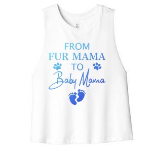 From Fur Mama To Mama Dog Cat Owner New Mom Pregnant Gift Women's Racerback Cropped Tank