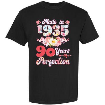 Flower Floral Made In 1935 90 Years Of Perfection Garment-Dyed Heavyweight T-Shirt