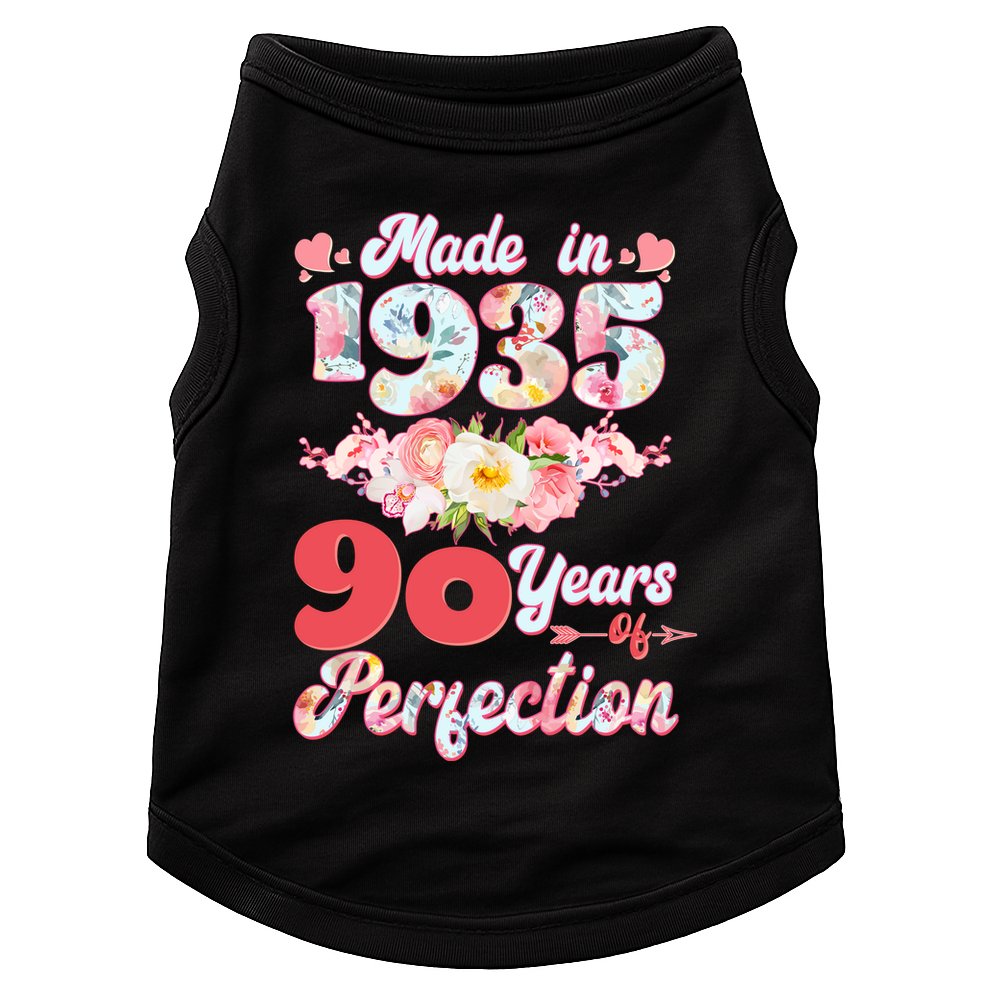 Flower Floral Made In 1935 90 Years Of Perfection Doggie Tank