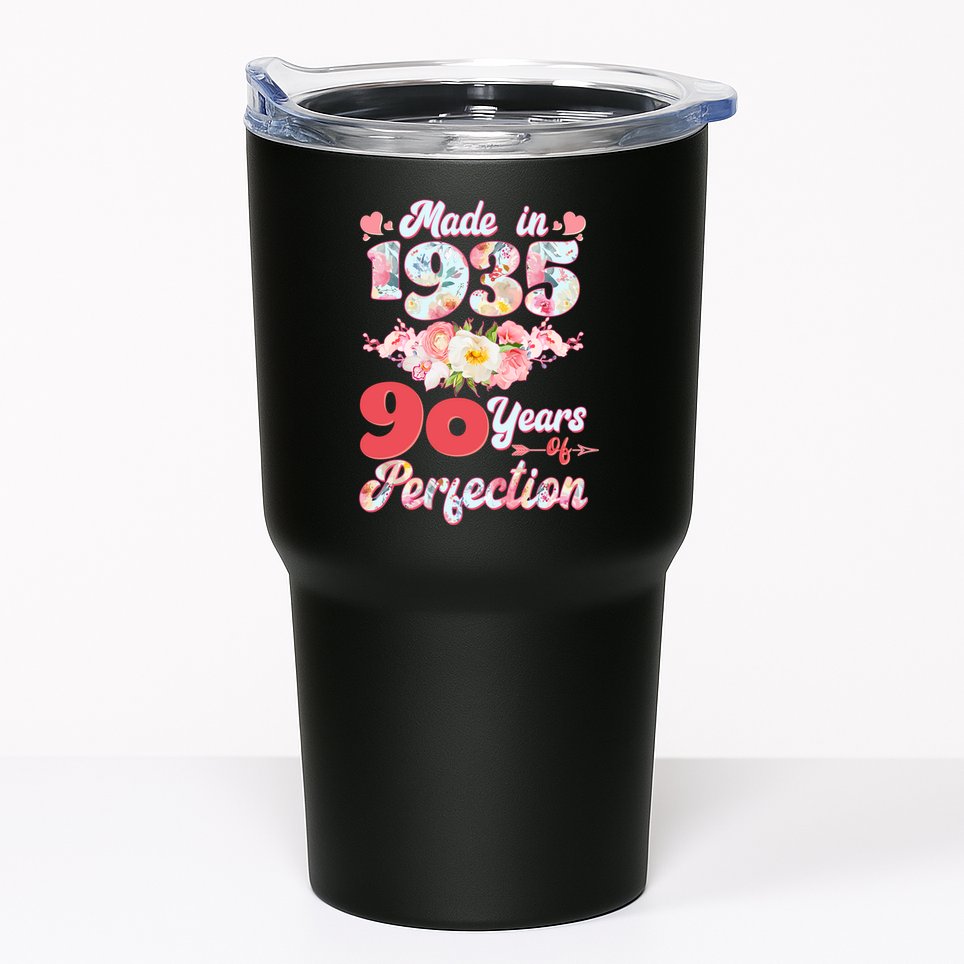 Flower Floral Made In 1935 90 Years Of Perfection Tumbler