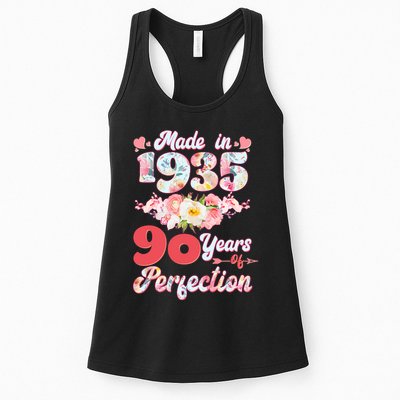 Flower Floral Made In 1935 90 Years Of Perfection Womens Tank Top