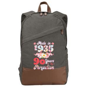 Flower Floral Made In 1935 90 Years Of Perfection Cotton Canvas Backpack