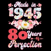 Flower Floral Made In 1945 80 Years Of Perfection Drawstring Bag