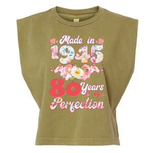 Flower Floral Made In 1945 80 Years Of Perfection Garment-Dyed Women's Muscle Tee