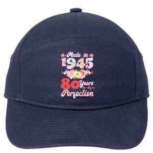 Flower Floral Made In 1945 80 Years Of Perfection 7-Panel Snapback Hat