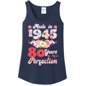 Flower Floral Made In 1945 80 Years Of Perfection Ladies Essential Tank