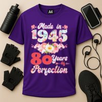 Flower Floral Made In 1945 80 Years Of Perfection Cooling Performance Crew T-Shirt