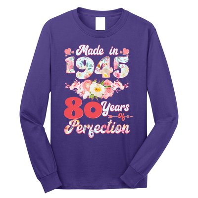 Flower Floral Made In 1945 80 Years Of Perfection Long Sleeve Shirt