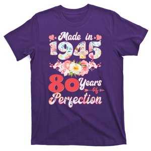 Flower Floral Made In 1945 80 Years Of Perfection T-Shirt