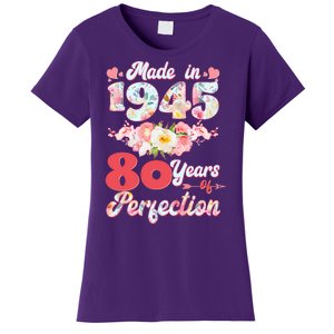 Flower Floral Made In 1945 80 Years Of Perfection Women's T-Shirt