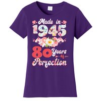 Flower Floral Made In 1945 80 Years Of Perfection Women's T-Shirt