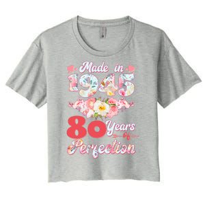 Flower Floral Made In 1945 80 Years Of Perfection Women's Crop Top Tee