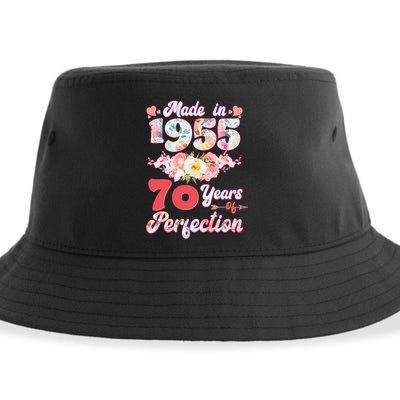 Flower Floral Made In 1955 70 Years Of Perfection Sustainable Bucket Hat