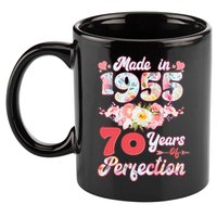 Flower Floral Made In 1955 70 Years Of Perfection 11oz C Handle Ceramic Mug