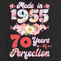 Flower Floral Made In 1955 70 Years Of Perfection 11oz C Handle Ceramic Mug