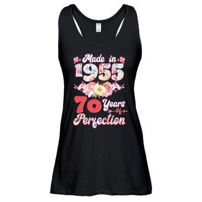 Flower Floral Made In 1955 70 Years Of Perfection Ladies Essential Flowy Tank