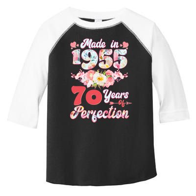 Flower Floral Made In 1955 70 Years Of Perfection Toddler Fine Jersey T-Shirt