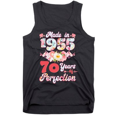 Flower Floral Made In 1955 70 Years Of Perfection Tank Top