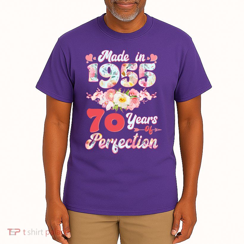 Flower Floral Made In 1955 70 Years Of Perfection Tall T-Shirt