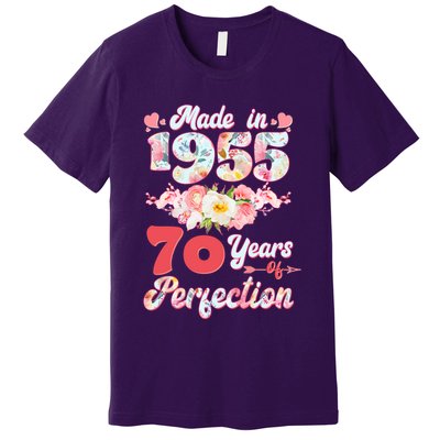 Flower Floral Made In 1955 70 Years Of Perfection Premium T-Shirt