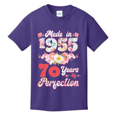 Flower Floral Made In 1955 70 Years Of Perfection Kids T-Shirt