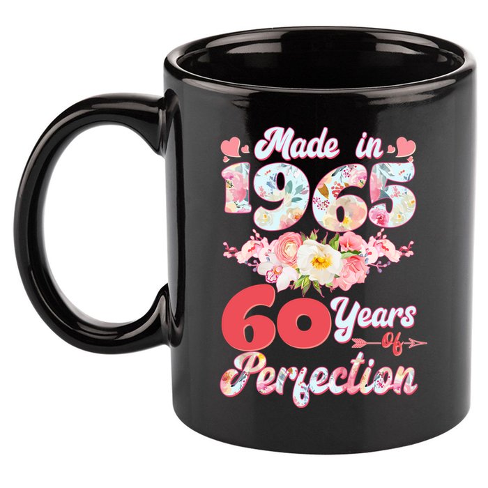 Flower Floral Made In 1965 60 Years Of Perfection 11oz C Handle Ceramic Mug