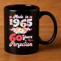 Flower Floral Made In 1965 60 Years Of Perfection 11oz C Handle Ceramic Mug