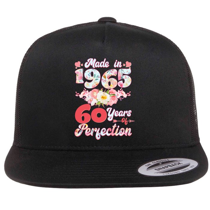 Flower Floral Made In 1965 60 Years Of Perfection Flatbill Hat