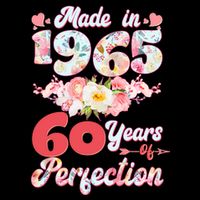 Flower Floral Made In 1965 60 Years Of Perfection Flatbill Hat