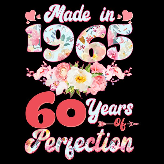 Flower Floral Made In 1965 60 Years Of Perfection Flatbill Hat