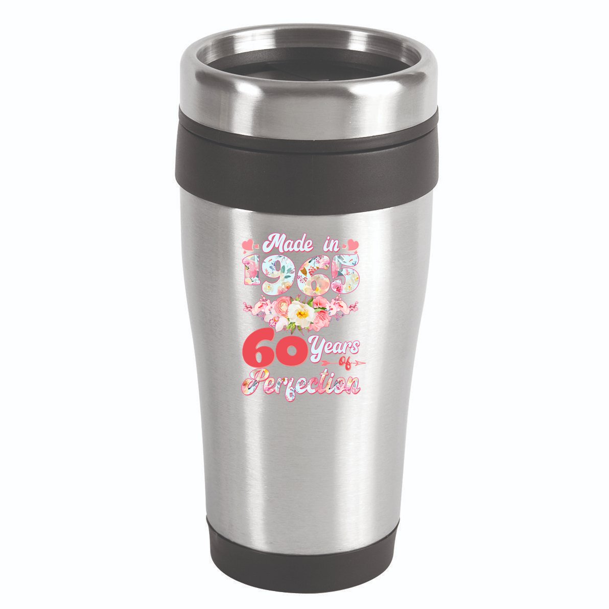 Flower Floral Made In 1965 60 Years Of Perfection 16oz Travel Tumbler