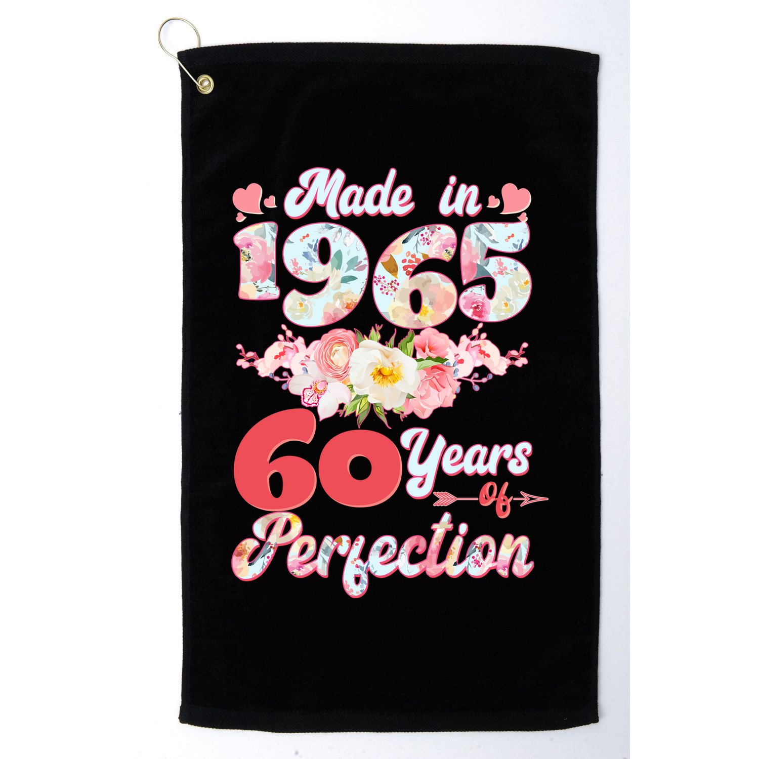 Flower Floral Made In 1965 60 Years Of Perfection Golf Towel