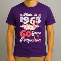 Flower Floral Made In 1965 60 Years Of Perfection T-Shirt