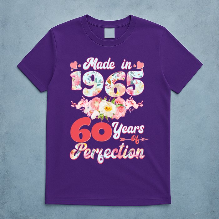 Flower Floral Made In 1965 60 Years Of Perfection T-Shirt