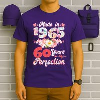 Flower Floral Made In 1965 60 Years Of Perfection T-Shirt