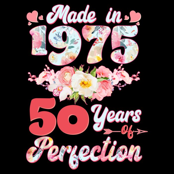 Flower Floral Made In 1975 50 Years Of Perfection 7-Panel Snapback Hat