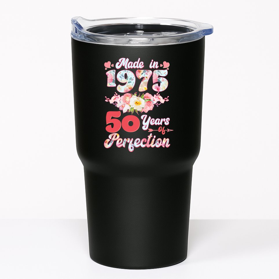 Flower Floral Made In 1975 50 Years Of Perfection Tumbler